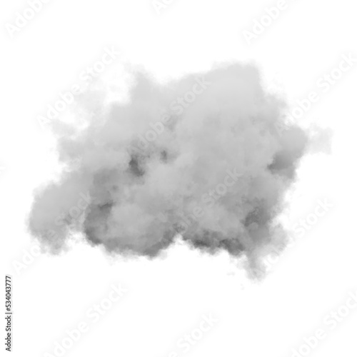 single white cloud with transparent background