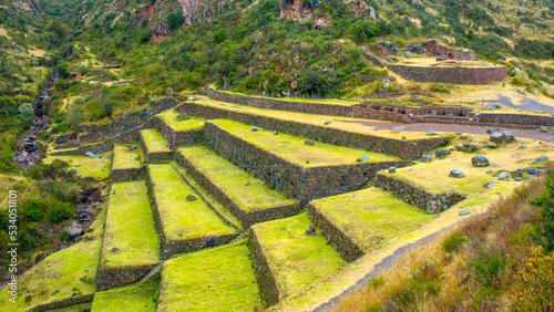 Terraces of Incan Pisaq ruins