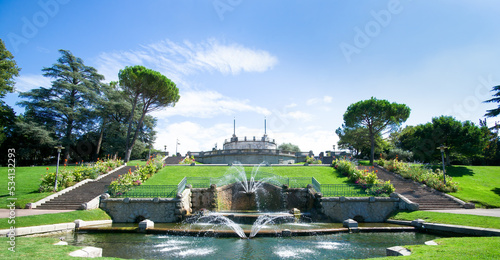 Remarkable fountains and staircase in Jouvet Park in Valence, Drôme, France