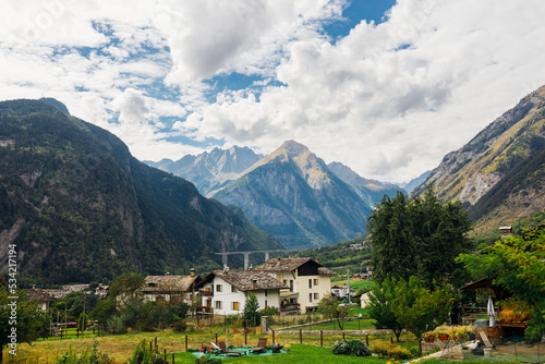 Typical beautiful mountain village in Val D'Aosta, Italy