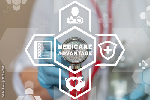 Medicare advantage concept. Health care insurance plan. Medicare benefits.