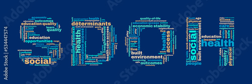 SDOH - social determinants of health - vector word cloud