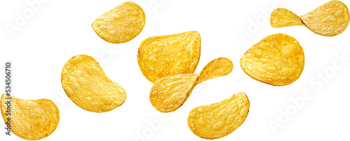 Natural potato chips isolated 