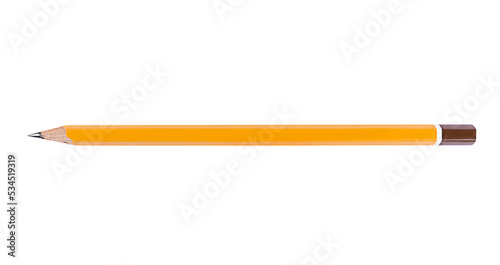 One pencil isolated on a transparent background