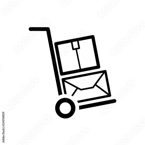 wózek ręczny z pudełkami -ikona wektorowa