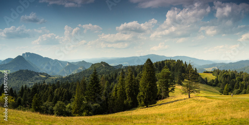 panorama of Pieniny mountains