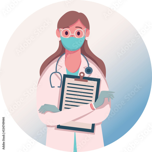 Female doctor with face mask