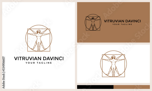 illustration of vitruvian da vinci