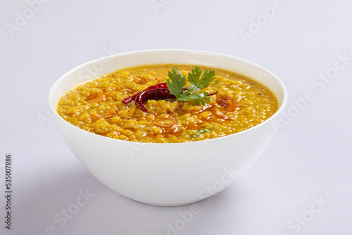 Dal tarka, chana dal isolated in white background