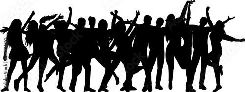 people dancing black silhouette on white background isolated vector