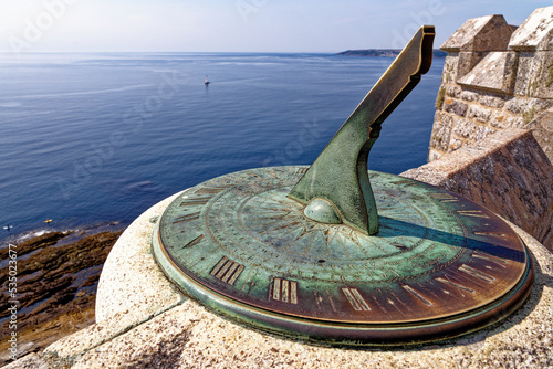 Ancient sundial on Castle St Michael Mount - Cornwall, England