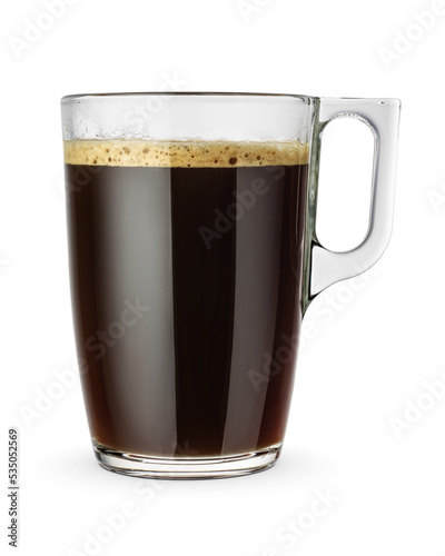 Americano coffee cup isolated on a white background.