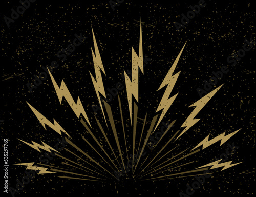 Lightning Bolt Strikes Blast Vector Illustration Design