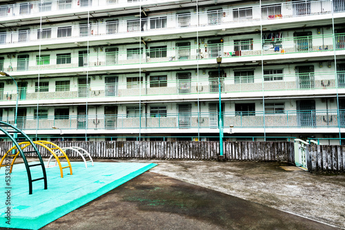 Playground in front of apartment building