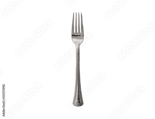 Isolated utensil silver fork on transparent background