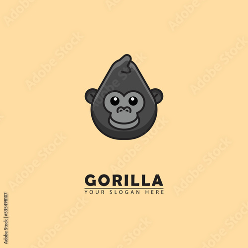 abstract vector gorilla head logo icon.