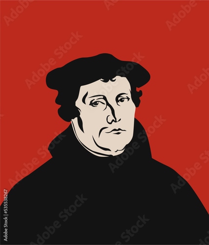 reformation day, portrait of martin luther vector image