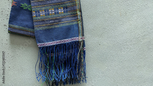 Ulos or traditional Batak Toba cloth with colorful patterns.