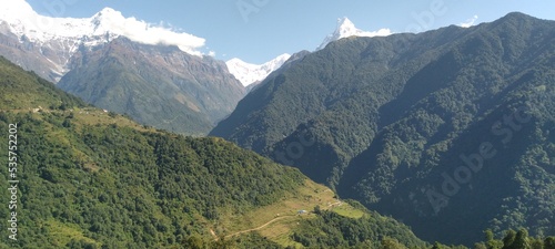 Mountains of Ghandruk Nepal, a toursit destination for Nepal