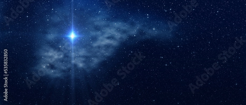  Bright star. Christmas star of the Nativity of Bethlehem, Nativity of Jesus Christ