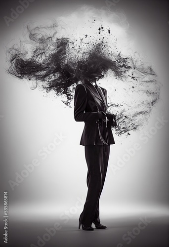 Businesswoman with burnout
