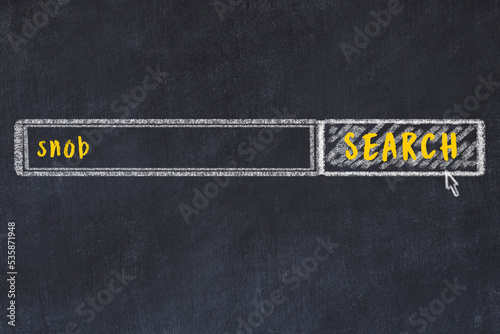 Chalk sketch of browser window with search form and inscription snob