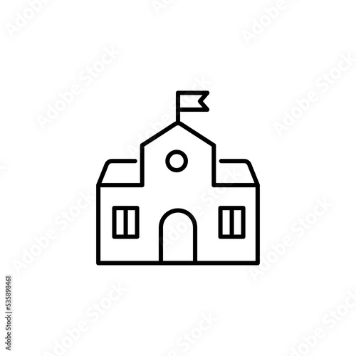school icon. high quality line school icon on white background. from education collection flat trendy vector school symbol. use for web and mobile eps 10