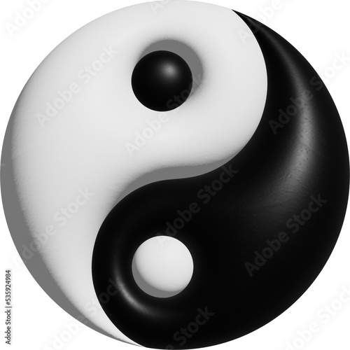 3d Ying Yang transparent background png