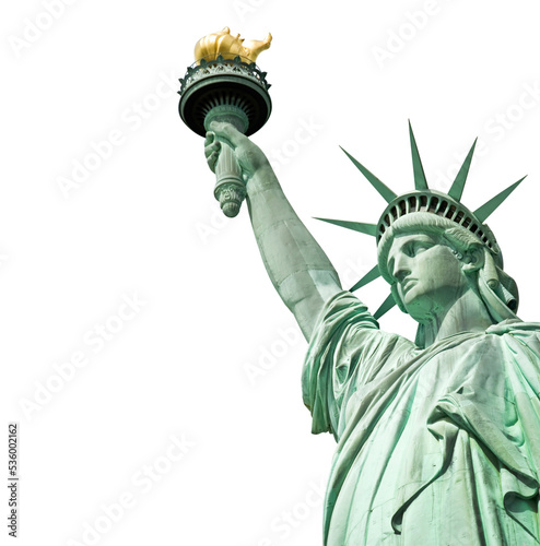 Statue of Liberty in New York, US, iconic american landmark isolated on transparent background, png file