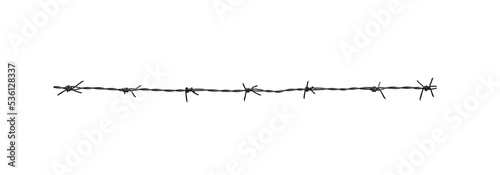 Rusty barbed wire isolated on a white background