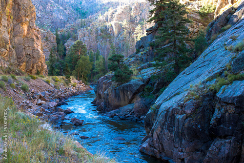 Dawn light on the Cache La Poudre Wild and Scenic River in Colorado