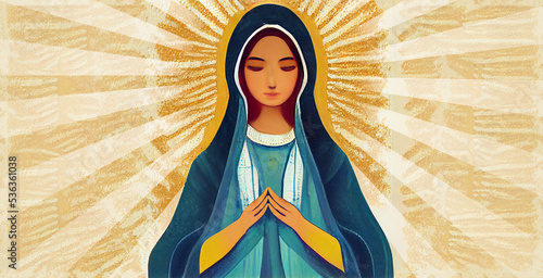 Catholic holiday. Guadalupe's Virgin. Catholic Mexican pilgrimage. Feast of December 12. Annual festival of La Guadalupana 
