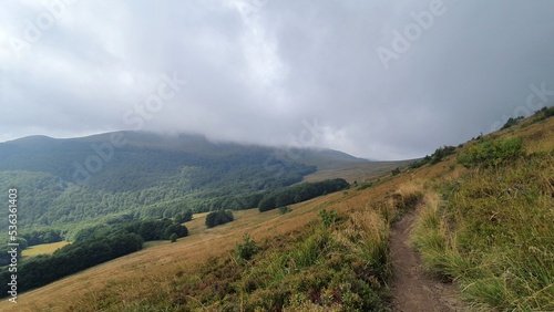 Hiking trail in Bieszczady mountain