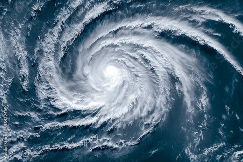 Satellite view of a tropical cyclone 