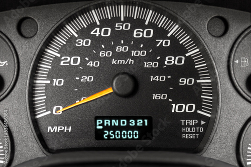 250,000 miles or kilometers on car odometer