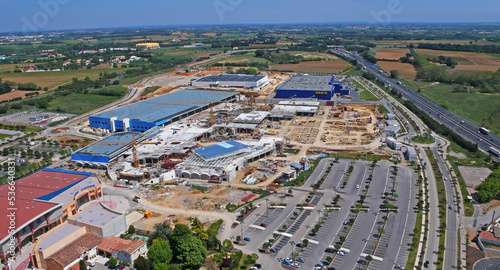  Photo aérienne Montpellier Odysseum dans l'Hérault, Montpellier vu du ciel, quartier zone commerciales cinémas, constructions, loisir, Occitanie France