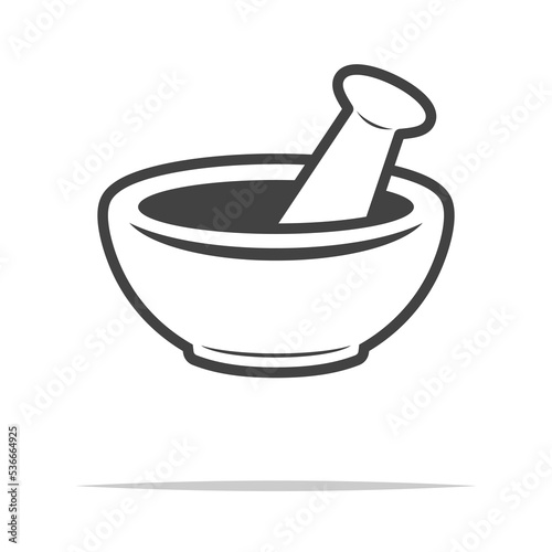 Mortar and pestle icon transparent vector isolated