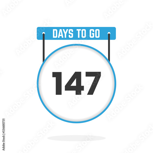 147 Days Left Countdown for sales promotion. 147 days left to go Promotional sales banner