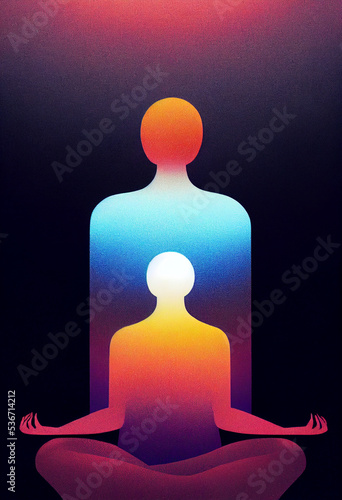 peaceful meditation abstract illustration conceptual art