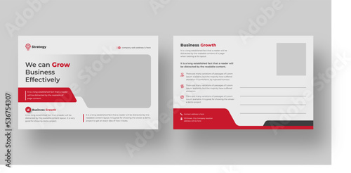 Corporate business or marketing agency postcard template