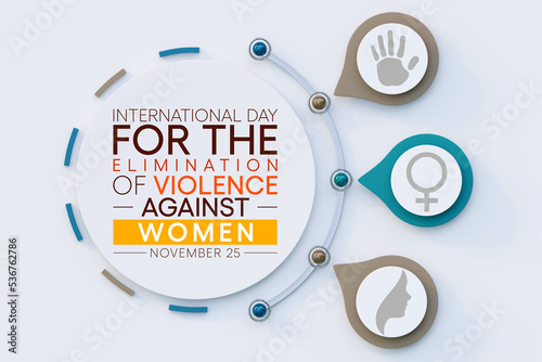 International Day for the Elimination of Violence against Women is observed every year on November 25 all across the world. 3D Rendering