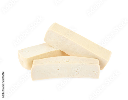 Fresh Piece of Tofu isolated on white background