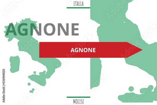 Agnone: Illustration mit dem Namen der italienischen Stadt Agnone