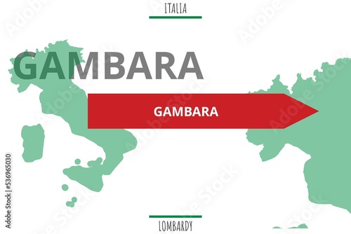 Gambara: Illustration mit dem Namen der italienischen Stadt Gambara