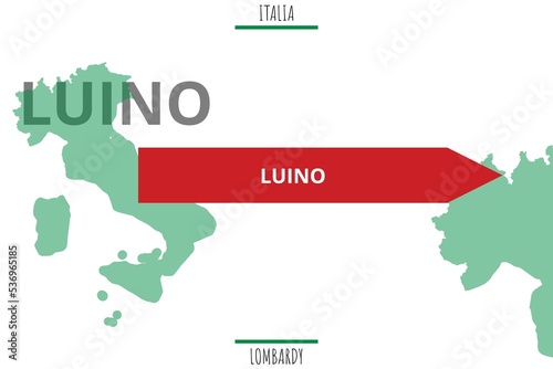Luino: Illustration mit dem Namen der italienischen Stadt Luino