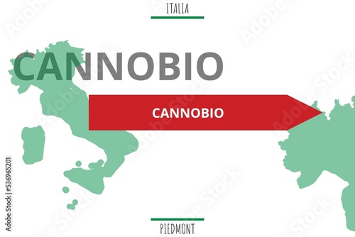 Cannobio: Illustration mit dem Namen der italienischen Stadt Cannobio