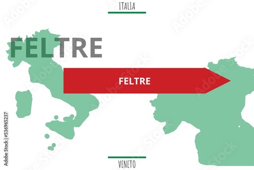 Feltre: Illustration mit dem Namen der italienischen Stadt Feltre