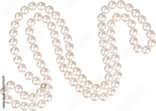 Pearl necklace isolated on white