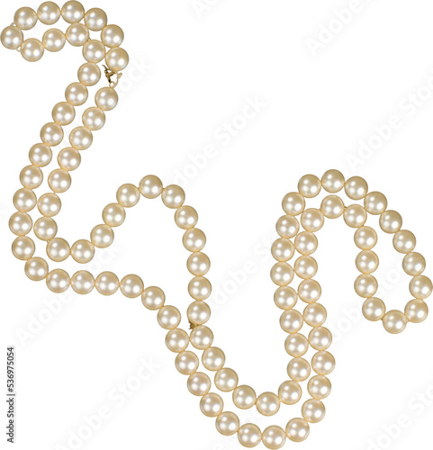 Shiny pearl necklace isolated on white
