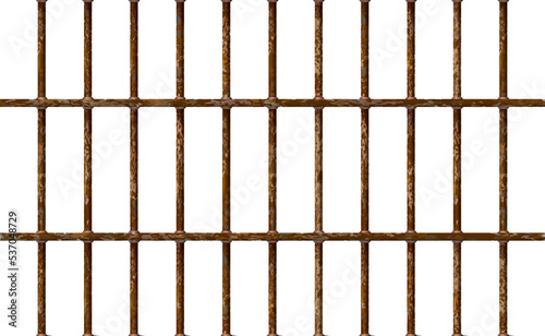 Realistic Jail bars rusty, prison iron interior. Metal lattice. Png